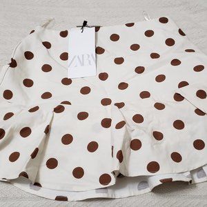 Zara cream and brown skirt/short Size XS